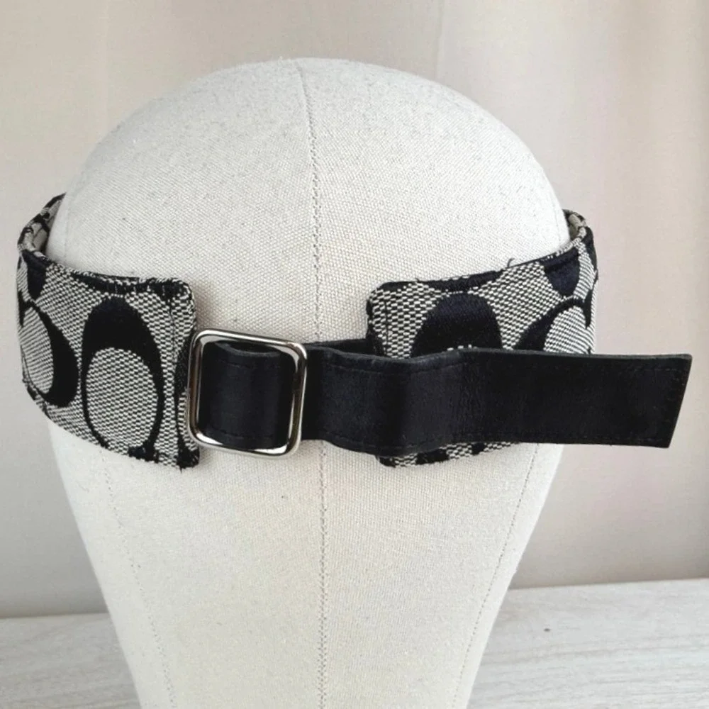 COACH‎ Signature Visor M/L Gray Black Logo Golf Beach Resort Vacation Tennis Y2K - Picture 5 of 9